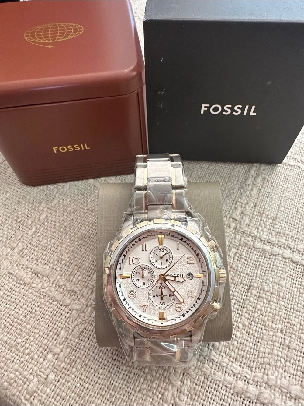 Fossil Two-Tone Silver and Gold Men's Chronograph Watch